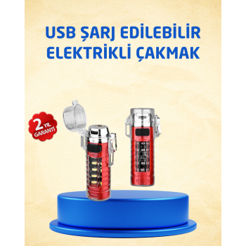 KESGİN MARKET ® Tip C Şarjlı Dijital Ekranlı Çakmak ve El Feneri