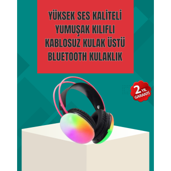 KESGİN MARKET ® Type-C Şarjlı RGB Işıklı Bluetooth Oyuncu Kulaklığı