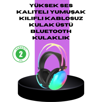 KESGİN MARKET ® RGB Aydınlatmalı Kablosuz Bluetooth Oyuncu Kulaklığı