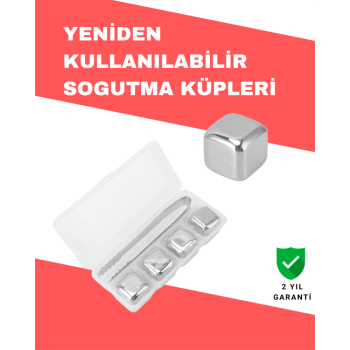 KESGİN MARKET ® Hızlı Soğutma Özellikli Paslanmaz Metal Buz Küpü Takımı