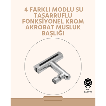 KESGİN MARKET ® 360° Dönüşlü Su Akışı Başlığı | 4ü 1 Arada Kullanım