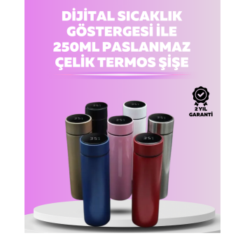 KESGİN MARKET ® LED Sıcaklık Ölçerli 250 ml Yalıtımlı Termos Şişe
