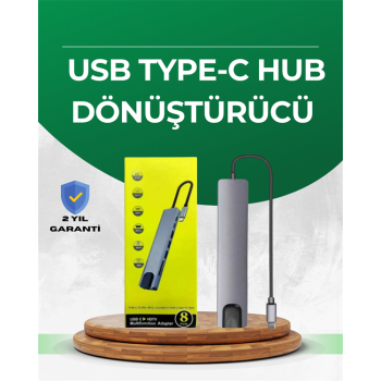 KESGİN MARKET ® Type‑C Dönüştürücü – 2×USB3.0, SD/MS, 4K HDMI & RJ45 ile Profesyonel Kullanım