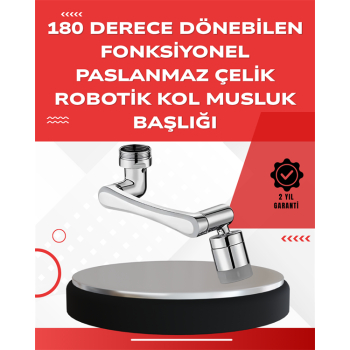 KESGİN MARKET ® Çift Su Akış Modlu Musluk Başlığı – 360° + 720° Tam Dönebilen 3 Kollu Yapı