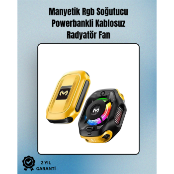 KESGİN MARKET ® RGB Işıklı Girdap Fanlı Mobil Soğutucu | Manyetik Montaj | Type-C Girişli
