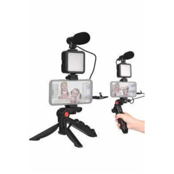 KESGİN MARKET ® Telefon Tutucu Mini Mikrofonlu Tripod Vlog Çekim Video