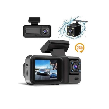 KESGİN MARKET ® 1080P 3 Lensli WİFİ Araç İçi Kameralı Ekran DVR Kaydedici Gece Görüşlü