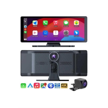 KESGİN MARKET ® 4K Ultra Araç İçi Ön ve Arka Kameralı Ekran HD 2 Kameralı Torpido Üstü Araç Multimedya