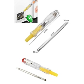 KESGİN MARKET ® Çift Uçlu Kontrol Kalemi Elektrik Test Kalemi Şeffaf