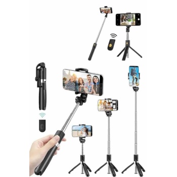 KESGİN MARKET ® Cep Telefonu Tripod Standı Manyetik Selfie Sopa Bluetooth Uzaktan Kumandalı