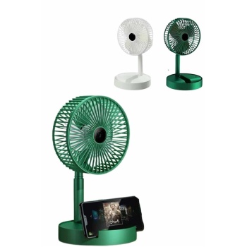 KESGİN MARKET ® 3 Kademe Hız Ayarlı Vantilatör Telefon Standlı Şarjlı Katlanabilir Soğutucu Pervane