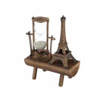 KESGİN MARKET ® Dekoratif Eyfel Kulesi ve Kum Saati Vintage Tarzı Masa Süsü Biblo
