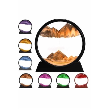 KESGİN MARKET ® 7 Inç Mavi Orta Boy Dekoratif Yuvarlak Şık Kum Tablosu Modern Dekoratif Süs