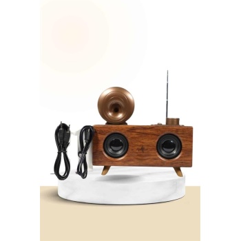 KESGİN MARKET ® Nostaljik Radyo Bluetooth Bağlantılı Şarjlı Yüksek Ses Kaliteli