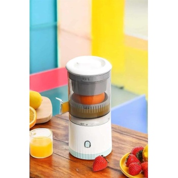 KESGİN MARKET ® Meyve Sıkacağı USB Şarjlı Taşınabilir Çift Bıçaklı Güvenlik Kilidi