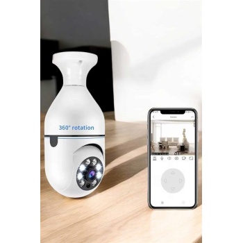 KESGİN MARKET ® Güvenlik Kamerası Wifi Kamera Duylu Ev Kamerası Wifi Bağlantılı Dönebilen