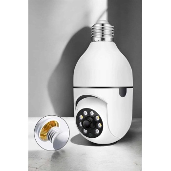 KESGİN MARKET ® Wifi Kamera Duylu Ampul Görünümlü 360 Derece Dönebilen Ev Kamerası