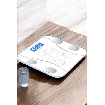 KESGİN MARKET ® Akıllı Tartı Dijital Baskül Yağ Su Kas Vücut Kitle Kilo Ölçer Tartı
