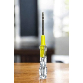 KESGİN MARKET ® Test Cihazı Kontrol Kalemi Çift Başlıklı Şeffaf Elektrik Testi