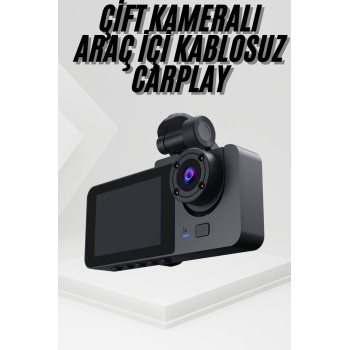 KESGİN MARKET ® 3 Kameralı 2 İnç 1080P Araç İçi Kamera Sürüş Kamerası CarPlay