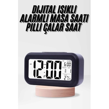 KESGİN MARKET ® Dijital Işıklı Alarmlı Çalışma Masası Ekran Pilli Çalar Saat