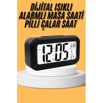 KESGİN MARKET ® Dijital Masa Saati Takvim Çalar Saat Alarmlı Işıklı Led Ekran Pilli