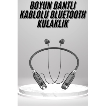 KESGİN MARKET ® Boyun Bantlı Kulak İçi Kablolu Yüksek Ses Kaliteli Bluetooth Kulaklık