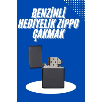 KESGİN MARKET ® Doldurulabilir Siyah Benzinli Çakmak Metalik