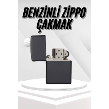 KESGİN MARKET ® Hediyelik Zarif Zippo Model Siyah Benzinli Çakmak