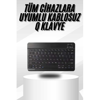 KESGİN MARKET ® Kablosuz Bluetooth Bağlantılı Taşınabilir Q Klavye Tüm Cihazlara Uyumlu
