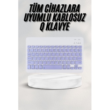 KESGİN MARKET ® Android ve İOS Uyumlu Bluetooth Kablosuz Türkçe Q Klavye Renkli