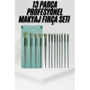KESGİN MARKET ® 13 Parça Taşınabilir Kılıflı Profesyonel Makyaj Fırça Seti Pudra Allık Fondöten Fırçası