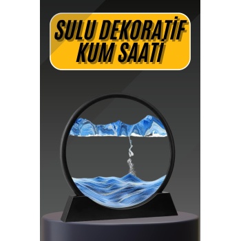 KESGİN MARKET ® 3D Led Işıklı Kum Saati Gece Lambası Hareketli Sulu Kum Saati Dekoratif