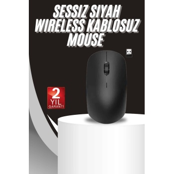 KESGİN MARKET ® Ergonomik Tasarım Kablosuz Siyah Mouse Hassas Uzun Ömürlü