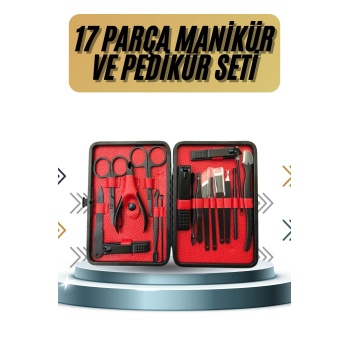 KESGİN MARKET ® 17 Parça Manikür Pedikür Seti El Ayak Bakım Seti Tırnak Makası Törpü