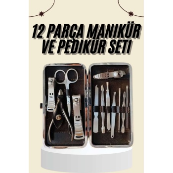 KESGİN MARKET ® Tırnak Bakımı Tırnak Makası Profesyonel 12 Parça El Ayak Manikür Pedikür Seti
