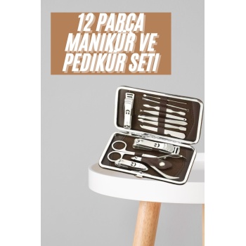 KESGİN MARKET ® Tırnak Bakım Seti Tırnak Düzeltme Batık 12 Parça Çanta Tipi Manikür Pedikür