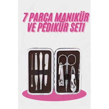 KESGİN MARKET ® Deri Çanta Hediyeli 7 Parça Manikür-Pedikür Tırnak Bakım Seti