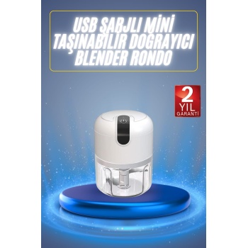 KESGİN MARKET ® Mini El Rondosu Şarjlı Doğrayıcı Taşınabilir Rondo Blender 250 ML