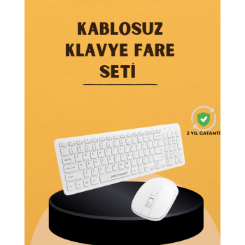 KESGİN MARKET ® Klavye Mouse Seti Sessiz Kablosuz Türkçe TV  PC Uyumlu