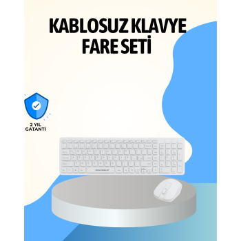 KESGİN MARKET ® 2.4 Ghz Wireless Kablosuz Klavye Mouse Seti Tv Pc Uyumlu