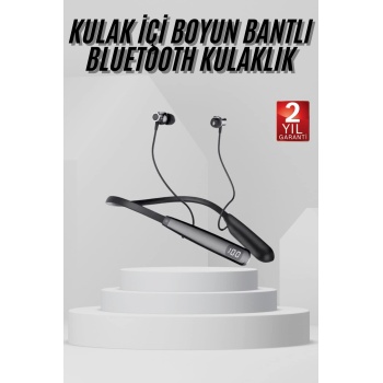 KESGİN MARKET ® Boyun Askılı 100 Saat Kablosuz Kulaklık Göstergeli Bluetooth Kulaklık