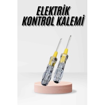 KESGİN MARKET ® Kontrol Kalemi Çift Başlıklı Şeffaf Elektrik Testi Değişken Uçlu