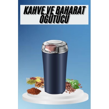 KESGİN MARKET ® Kahve ve Baharat Öğütücü Kolay Temizlenebilir Paslanmaz Çelik Taşınabilir