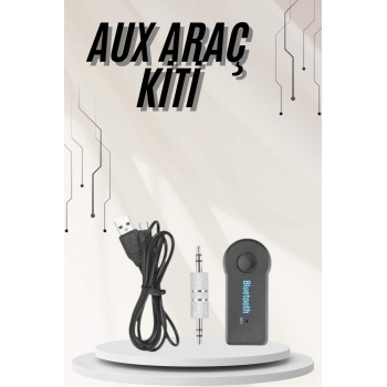 KESGİN MARKET ® Yeni Nesil Bluetooth Aux Araç Kiti Siyah TV Tablet Telefon Araç Araba