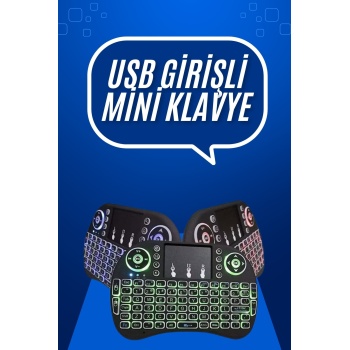 KESGİN MARKET ® Mini Klavye   Pc Playstation Ledli Mouse Rgb Mouse Bluetooth Usb