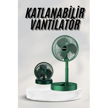 KESGİN MARKET ® Katlanabilir Teleskopik Şarjlı Fan Masaüstü Soğutucu Vantilatör