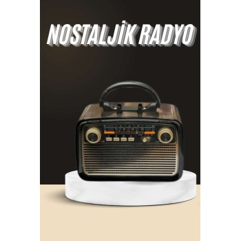 KESGİN MARKET ® Nostaljik Radyo Bluetooth Bağlantılı Müzik Kutusu Ahşap