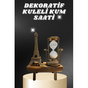 KESGİN MARKET ® Masa Biblosu Dekoratif Süs Kum Saati Eyfel Kulesi Hediyelik Kum Saati