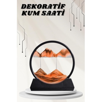 KESGİN MARKET ® Dekoratif Kum Sulu Kum Saati Yuvarlak Şık Kum Tablosu Kum Saati Şeklinde Kum Tablo